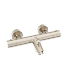 FORM Thermostatic Bath Shower Mixer & Fast Fix Kit Brushed Nickel