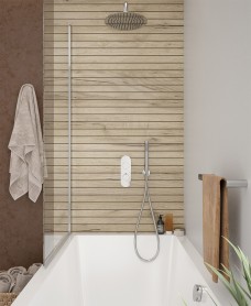 Alita Knurled Bath Set 3 Chrome - Ceiling Mounted Fixed Head