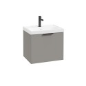 STOCKHOLM Khaki Matt 50cm Wall Hung Vanity Unit - Matt Black Handle