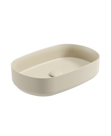 AVANTI Oval 55cm Vessel Basin with Ceramic Click Clack Waste - Ivory