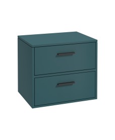 FINLAND 60cm Unit with Counter Top Black Handle Matt Ocean Blue