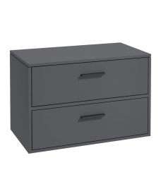 FINLAND 80cm Unit with Counter Top Black Handle Matt Midnight Grey