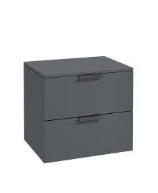 STOCKHOLM 60cm Unit with Counter Top Black Handle Matt Midnight Grey