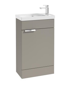 STOCKHOLM 50cm Floor Standing Cloakroom Unit Chrome Handle Matt Khaki