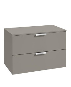 STOCKHOLM 80cm Unit with Counter Top Chrome Handle Matt Khaki