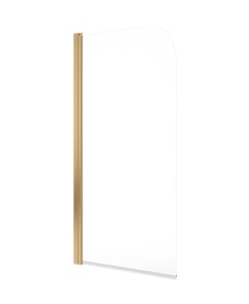 LUNAR SB1 6mm Radius Bath Screen 1400mm H x 800mm Brushed Gold