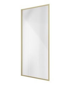 MIRAGE 800x1500mm Brushed Gold Frame with Fluted Glass Bath Screen