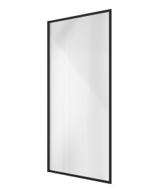 MIRAGE 800x1500mm Matt Black Frame with Fluted Glass Bath Screen