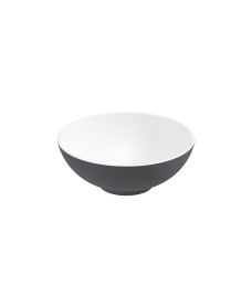 SKAL Round Wash Basin 400x150 White - Midnight Grey & Waste