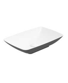 SKAL Rectangle Wash Basin 600x400 White - Midnight Grey & Waste