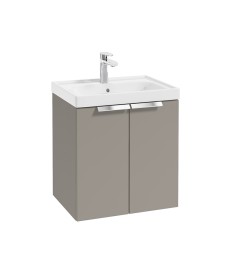 STOCKHOLM 50cm Two Door Wall Hung Matt Khaki Vanity Unit - Brushed Chrome Handles