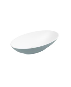 SKAL Oval Wash Basin 600x350  White - Matt Coral Green & Waste