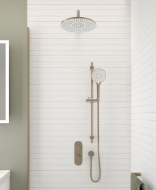 ALITA Knurled Shower Set 1 Brushed Nickel   