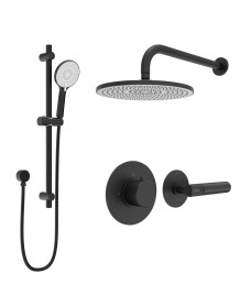 HAKK Thermostatic Shower Set 1 Matt Black with Wall Arm