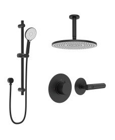 HAKK Thermostatic Shower Set 1 Matt Black with Ceiling Arm