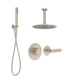 HAKK Thermostatic Shower Set 2 Brushed Nickel with Ceiling Arm