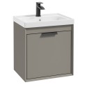 FJORD Khaki Matt 50cm Wall Hung Vanity Unit-Matt Black Handle